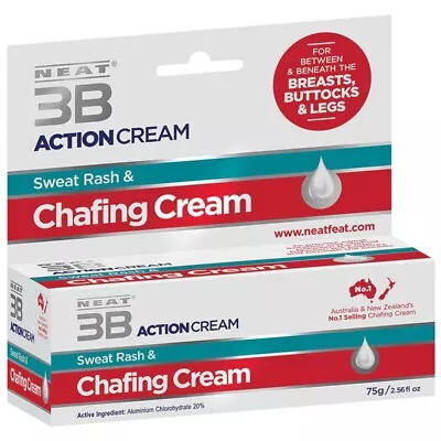 Neat 3B Action Cream Sweat Rash And Chafing Cream 75g • $17.41