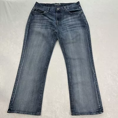 CARBON Mens Jeans Boot Cut Size 34x30 Distressed Low Rise Blue Denim • $22.95