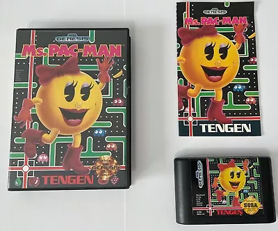 Ms. Pac-Man (Sega Genesis 1991) Game Case And Manual. Tested • $14.99