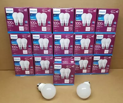 Lot Of 16 Boxes Of 2 Pack Philips LED Daylight A19 Light Bulbs 100W Replacement • $69.99