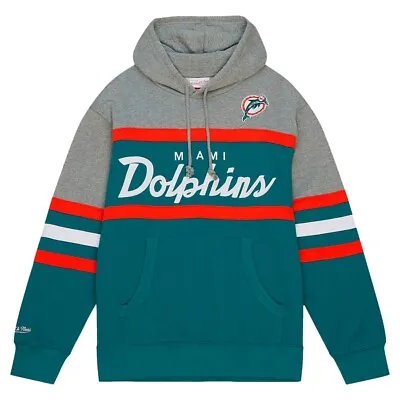 NWT Men's Miami Dolphins Mitchell & Ness Head Coach Pullover Hoodie $110 • $72.25