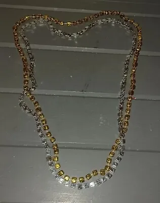 Vintage Silver And Gold Dice Mardi Gras Necklace Beads • $6