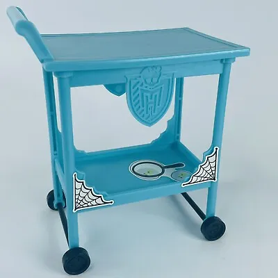 Monster High Doll Fold Up School Replacement Blue Rolling Cafe Cart Accessory • $8.95