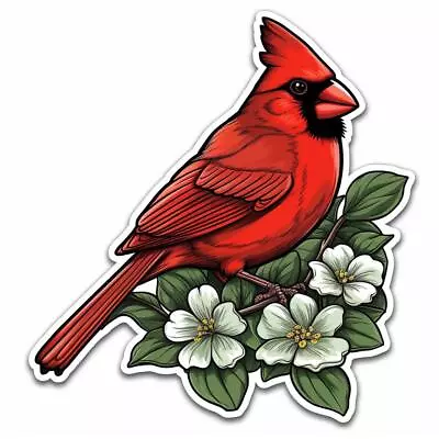 North Carolina Northern Cardinal Bird Dogwood Flower  Vinyl Decal Sticker For Ca • $3.99