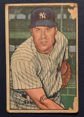 1952 Bowman Vic Raschi #37 (POOR) YANKEES (FREE S/H) • $3.49