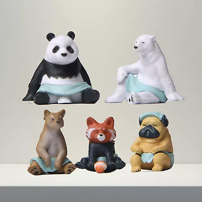 5pcs Animal Sculpture Smooth Edges Fairy Garden Miniature Miniatures Panda Polar • $10.14