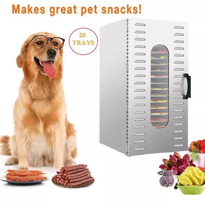$327.99 • Buy Commercial 20 Trays Food Dehydrator Fruit Preserver Stainless Steel Meat Dryer