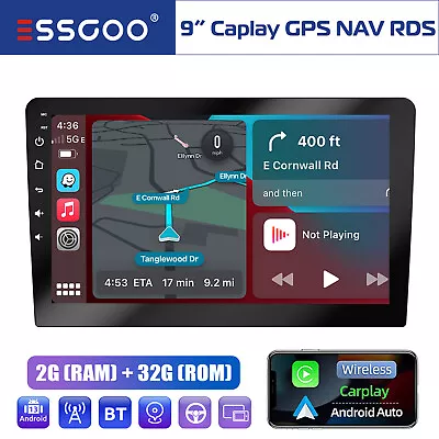 9  2 DIN Android 13 Carplay Stereo GPS NAV WIFI Radio 2+32G USB MP5 Player • $82.59