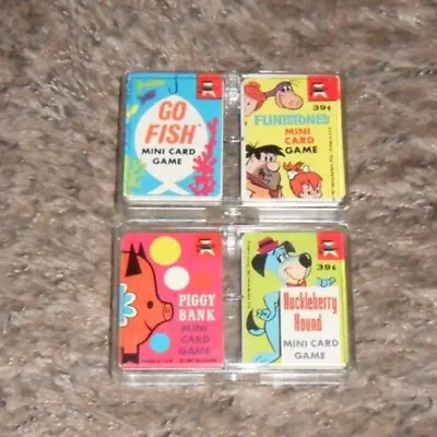 Vtg ED-U-CARDS Mini Card Games PIGGY BANK HUCKLEBERRY HOUND GO FISH FLINTSTONES • $41.29