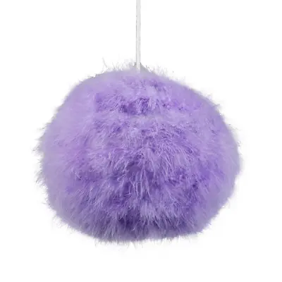 Modern And Chic Small Real Soft Lilac Feather Decorated Pendant Lamp Shade By... • £26.95