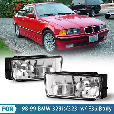 For BMW E36 1992-1998 Clear Lens Pair Bumper Fog Lights Front Lamps W/Bulbs • $34.99