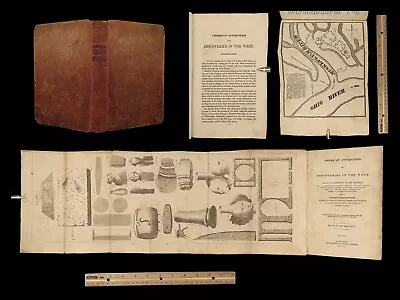 1834 American Antiquities Priest MAP Trail Of Tears Indians Mormons Cannibals • $499