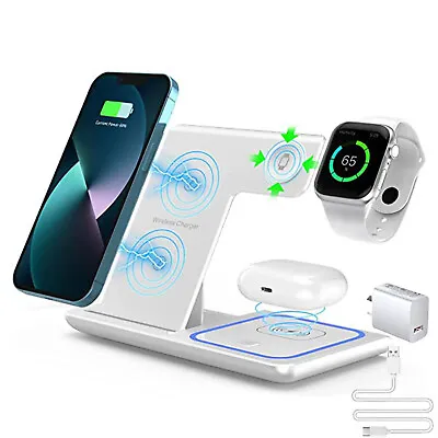 Wireless Charging Station3 In 1 Fast Charger Stand For IWatch AirPods IPhone 14 • $43.99