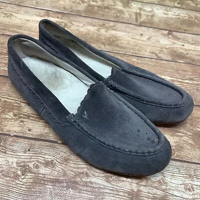 Vionic Gray Suede Mckenzie In Size 8.5 Moccasin Slippers Shoes • £33