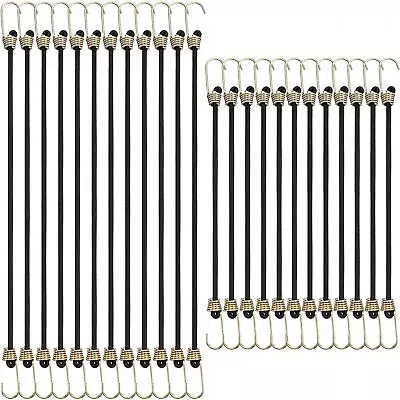 24 Pieces Small Bungee Cords With Hooks 9 Inch 12 Inch Mini Bungee Cords Heavy • $18.09