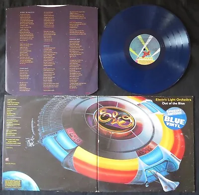 ELECTRIC LIGHT ORCHESTRA Out Of The Blue BLUE VINYL UK Exc- 2LP Jeff Lynne • $113.99