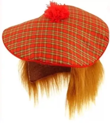 Scottish Hat Burns Fancy Dress Tam-o-shanter & Hair Tartan Scotland Night Uk • £2.99