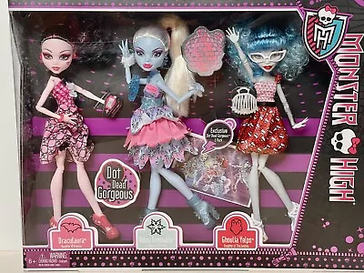 Monster High Dot Dead Gorgeous 3 Pack DracuLaura Abbey Ghoulia 2012 NEW IN BOX • $149.99