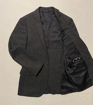 J. Crew Ludlow Valley Mills Half Lined Tweed 100% Wool Check Men Sport Coat 38R • $120
