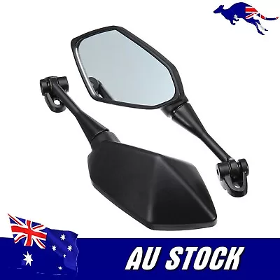 Left+Right Side Rear View Mirrors Black 4 Yamaha R1 R3 R6 FZ6 Tmax530 • $24.61