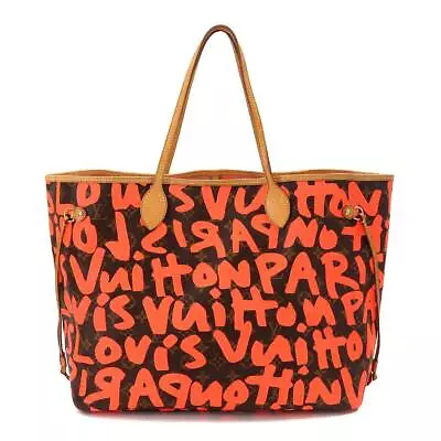 LOUIS VUITTON Monogram Graffiti Neverfull GM Tote Bag Orange M93702 90189497 • £1719.96