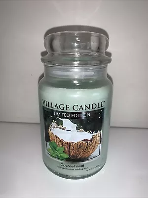 Village Candle Scented  Fragrance Coconut Mint Large RARE New Limited Edition • $36.99
