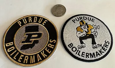 (2)-PU Purdue Boilermakers Vintage Style Iron On Patches.  3 X 3  Beautiful! • $9.99