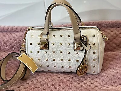 Michael Kors Grayson Small Duffel Crossbody OPTIC WHITE MSRP $298.00 • $110