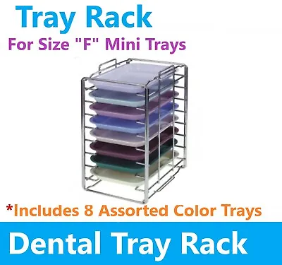 Dental Instrument Set Up F Mini Tray Rack Includes 8 Size  F  Assorted Trays  • $105.90