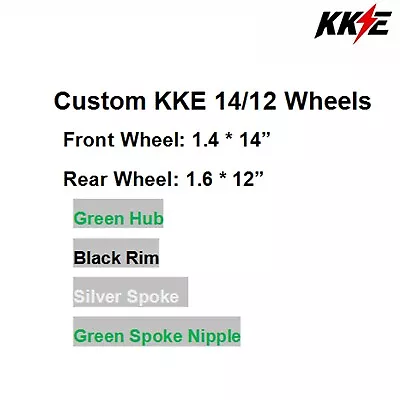 KKE 1.4*14/1.6*12 Mini Dirt Bike Wheels For Kawasaki KX65 2000-2024 Green Hub • $479