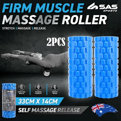 2X Muscle Massage Roller Firm High Density Foam 33cm Stretch Stimulate Muscles • $30.90