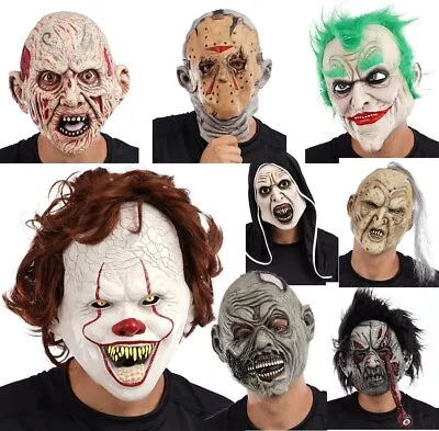 £7.99 • Buy Halloween Latex Overhead Mask Scary Monster Zombie Dead Nun Clown Fancy Dress