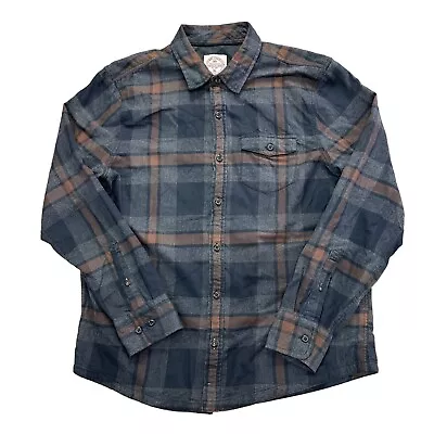 Fat Face Flannel Shirt Check Plaid Patterned Long Sleeve Grey Mens Large • £19.99