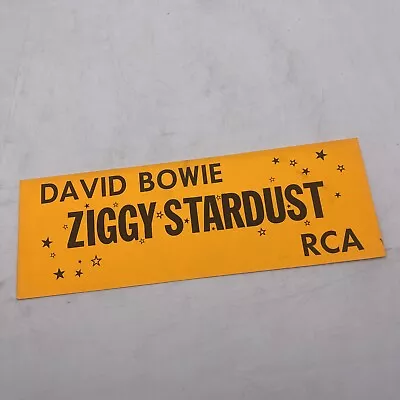 DAVID BOWIE VINTAGE Ziggy Stardust PROMOTIONAL BUMPER STICKER RCA Records 1972 • £78.18