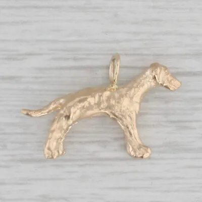 Vintage Dog Charm 14k Yellow Gold 3D Figural Animal Pendant • $249.99