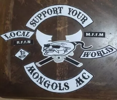 Support Your Local Mongols 35 Cm Embroidered Patches Set Of 8 Pcs Iron On • $59.99