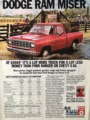 1982 Vintage Dodge Ram Pick Up Truck Original Color Ad A264 • $5.45