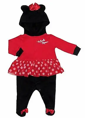 Disney Minnie Mouse Baby Girls Hooded Footed Tutu Outfit - NEW • $18