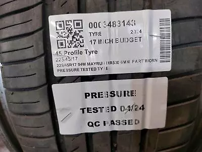 225/45r17 94w Mayrun Mr500 6mm  Part Worn Pressure Tested Tyre • $49.28