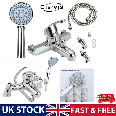 Luxury Bath Shower Mixer Tap With Shower Head Bathroom Sink Filler Faucet UK • £24.99