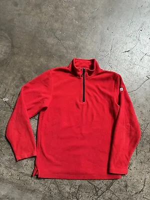Apple Employee  1/4 Zip Macintosh Red Fleece Pullover Embroidered Logo Size S • $20