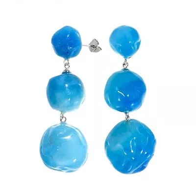 Zsiska Capri Turquoise Blue Drop Earrings • $75