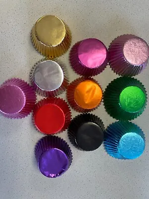 50 X FOIL MUFFIN / CUP CAKE CASES - 11 Different Colours To Choose • £4