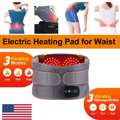 Massage Belt Electric Infrared Heated With Back Support Waist Vibration Massager • $55.95