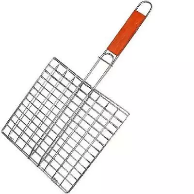 £7.79 • Buy BBQ Long Handle Grill Basket Barbecue Rack Meat Burger Fish Stand Mesh Food UK