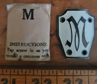 Letter M 1920s Motometer Self Locking Radiator Cap Monogram Shield Emblem Badge • $28.50