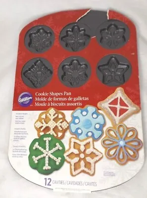 $9.99 • Buy Wilton Cookie Pan Mold Christmas 12 Cavity 6 Designs Holiday Baking 