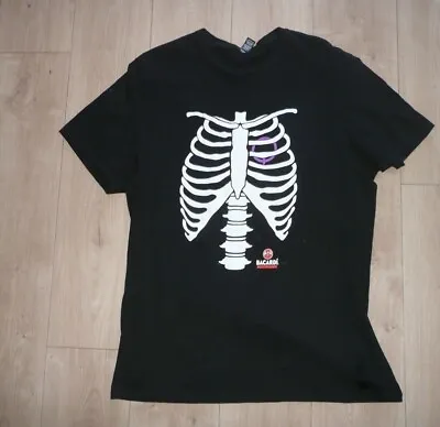 $14.95 • Buy Men's Bacardi Spiced White Skeleton Rib Cage Promotional Halloween T Shirt XL