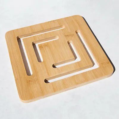 £3.75 • Buy 20cm Square Wooden Trivet Kitchen Worktop Surface Protector Kettle Stand Hot Pan