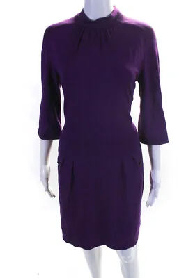 $62.01 • Buy Z Spoke Zac Posen Women's Mock Neck Sheath Dress Purple Size S